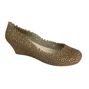 Milano Gold Sparkle Gold Jelly Wedge Size 7
